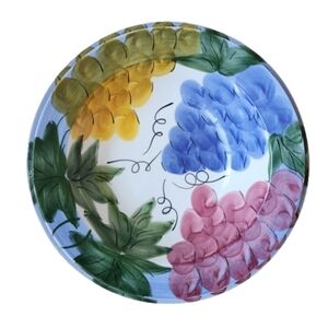 Vintage Global Amici 17.75” Grape Platter & 15" Grape Bowl Set Made In Italy